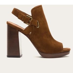 Never worn, Frye 6.5, karissa shield sling wedges (see photos 4 correct color)